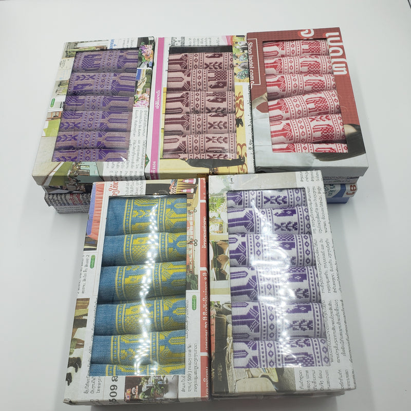 ラオス伝統柄 大判ハンカチ5点セット