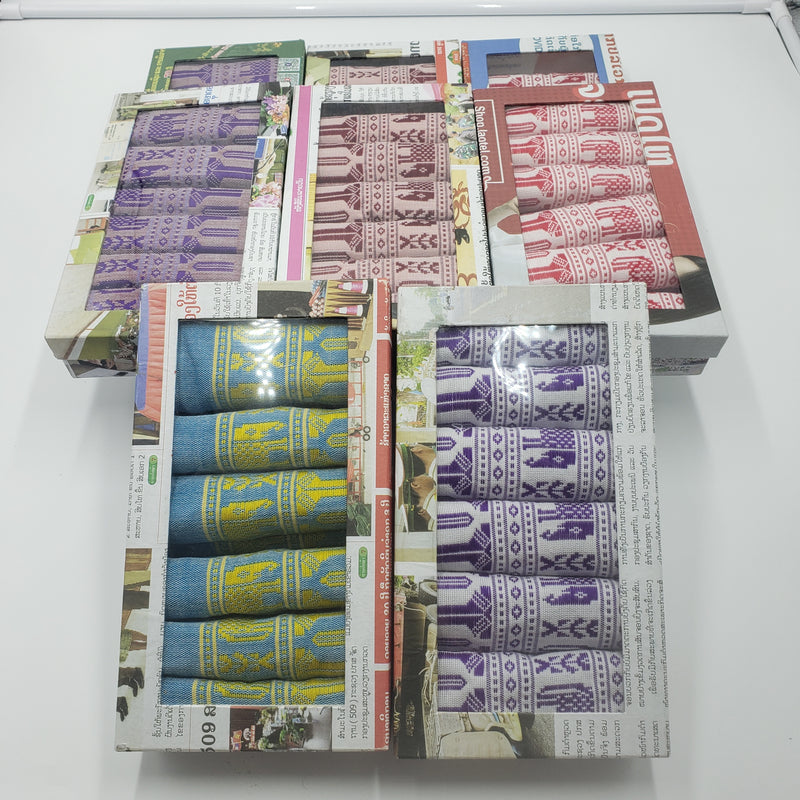 ラオス伝統柄 大判ハンカチ5点セット