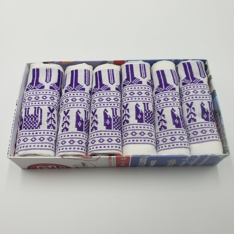 ラオス伝統柄 大判ハンカチ5点セット