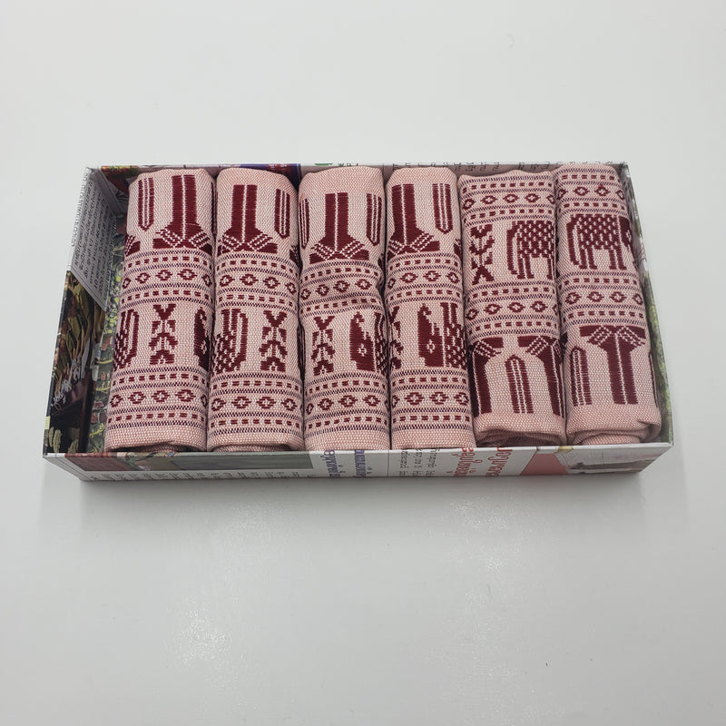 ラオス伝統柄 大判ハンカチ5点セット