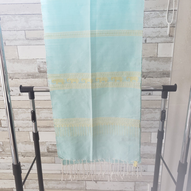 スカーフ (水色/黄色)