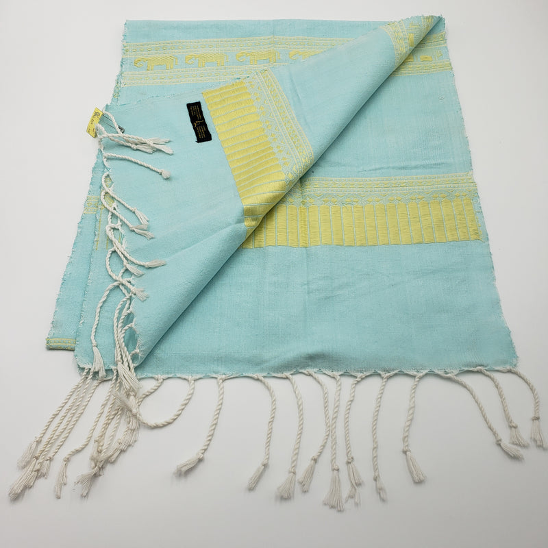 スカーフ (水色/黄色)