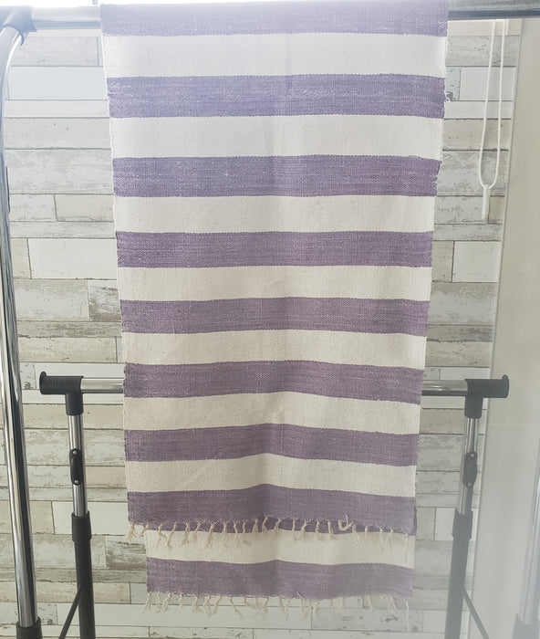 スカーフ ボーダー (紫/白)