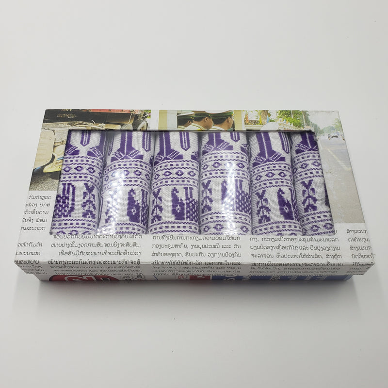 ラオス伝統柄 大判ハンカチ5点セット