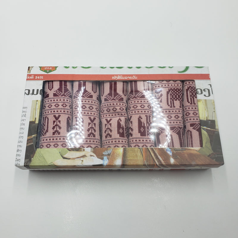 ラオス伝統柄 大判ハンカチ5点セット